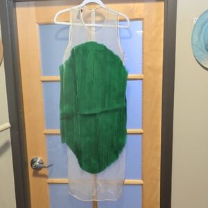 Stella McCarthney Sheer Dress with Green Accent With Rips For Projects